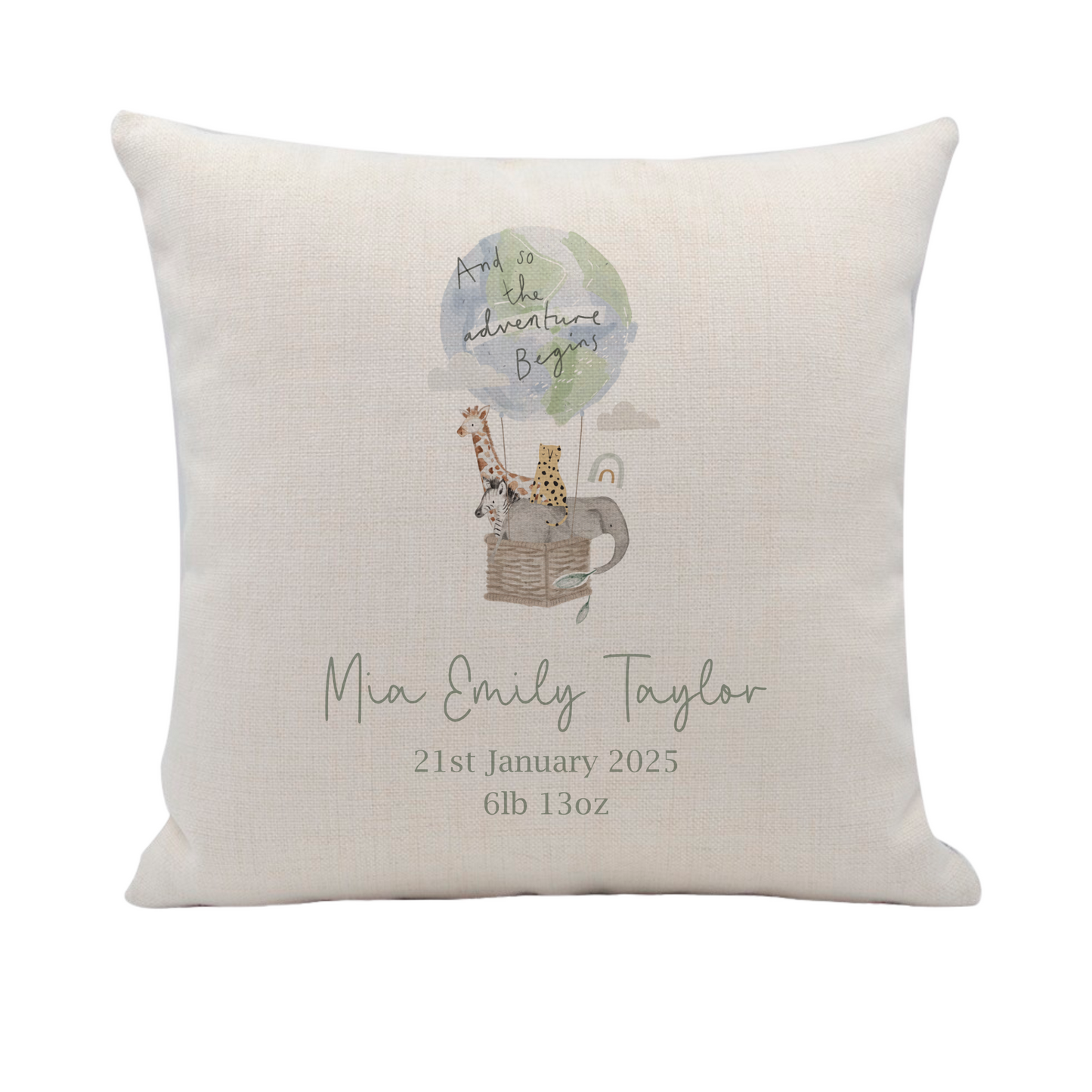 a pillow with a picture of a giraffe on it