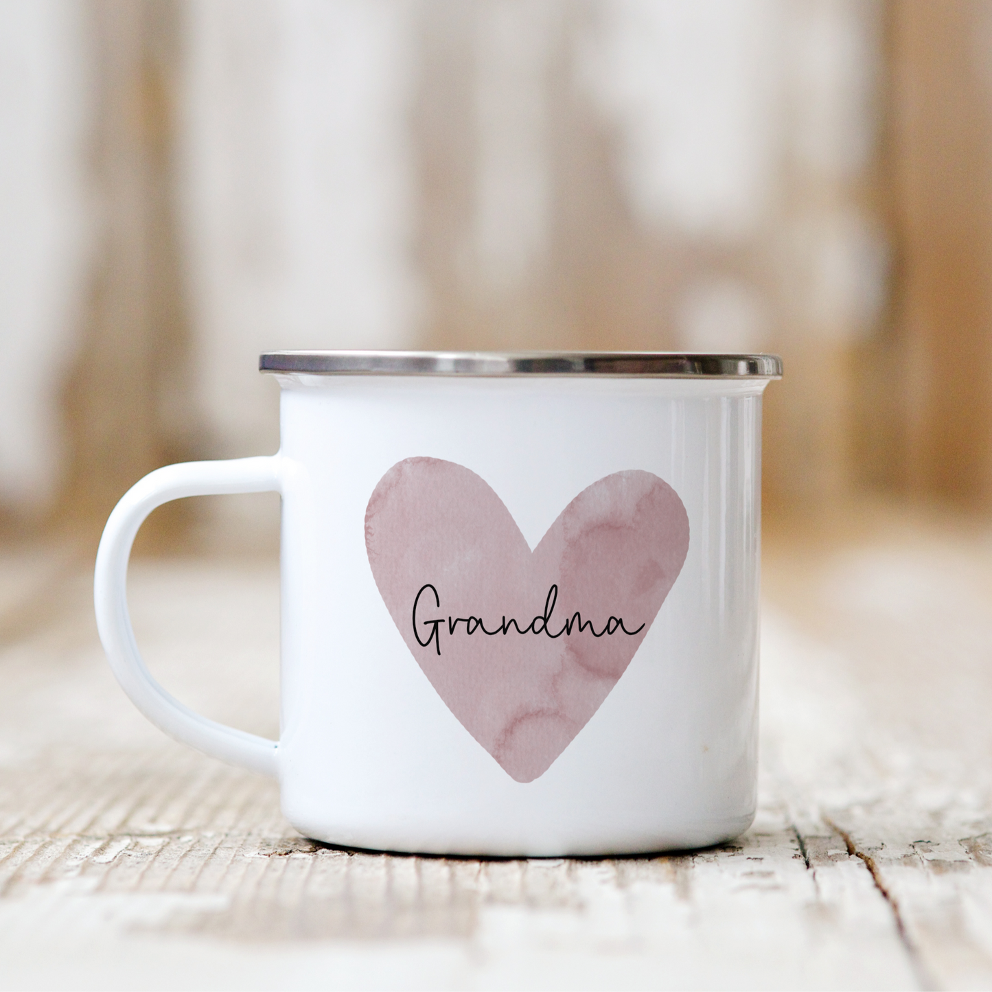 Watercolour Heart Mother's Day Enamel Mug