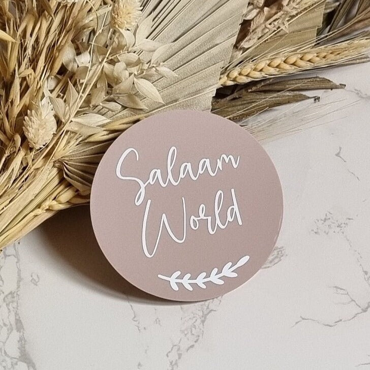Salaam World Announcement Plaque Petite Souris Creations