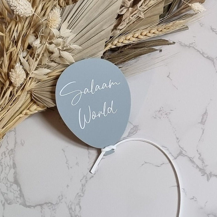 Salaam World Baby Announcement Balloon Petite Souris Creations