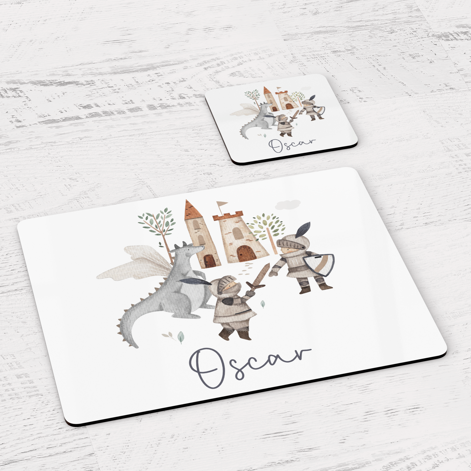 a mouse pad with a picture of a castle on it