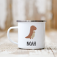 Personalised Boho Dinosaur Children's Enamel Mug Petite Souris Creations