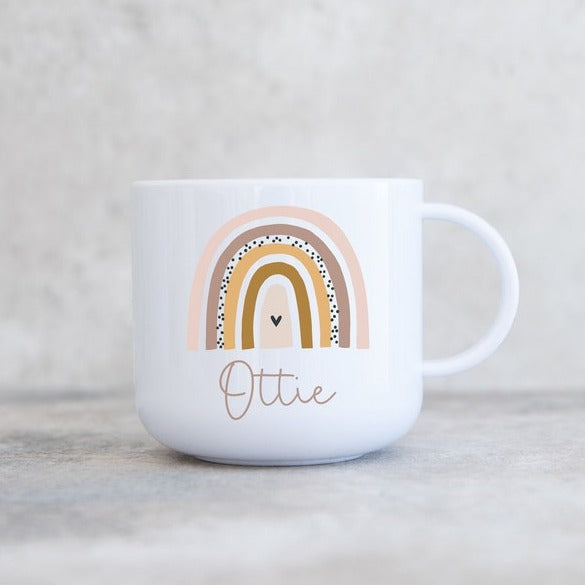 Personalised Boho Rainbow Children's Polymer Mug Petite Souris Creations