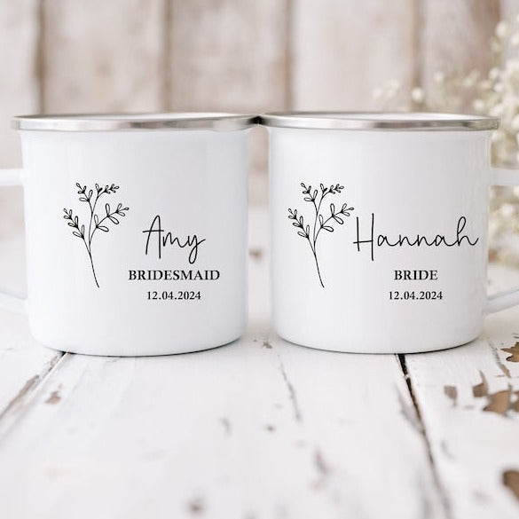 Botanical Bridal Party Enamel Mug