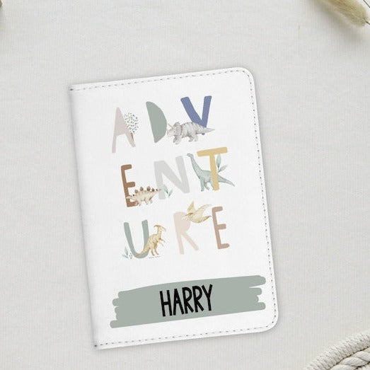 Personalised Children's Adventure Dinosaur Passport Cover Petite Souris Creations