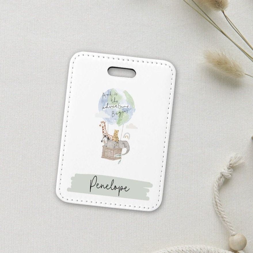 Personalised Children's Animal Adventure Balloon Passport Cover