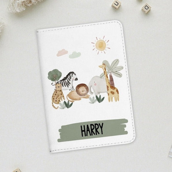 Personalised Children's Jungle Safari Animals Passport Cover Petite Souris Creations