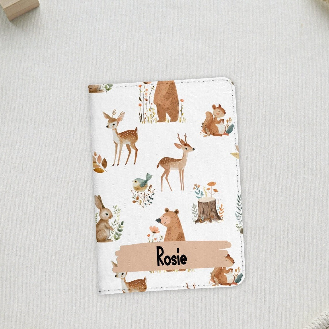 Personalised Children's Woodland Animals Passport Cover