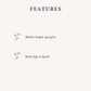 a white background with the words features and measurements
