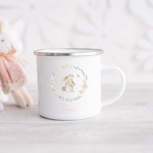 Personalised Easter Bunny Children's Enamel Mug Petite Souris Creations