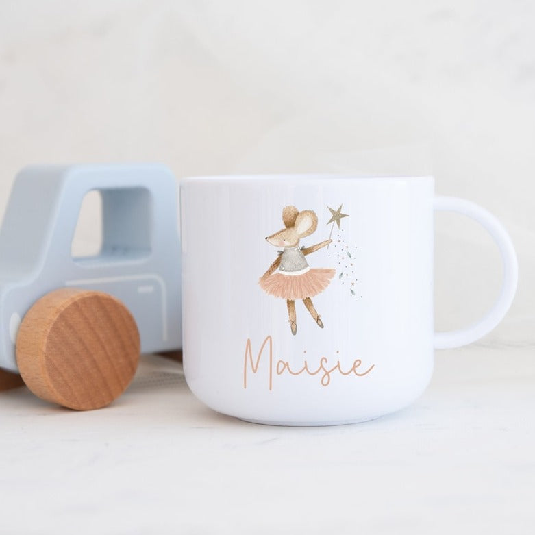 Personalised Mouse Ballerina Children's Polymer Mug Petite Souris Creations