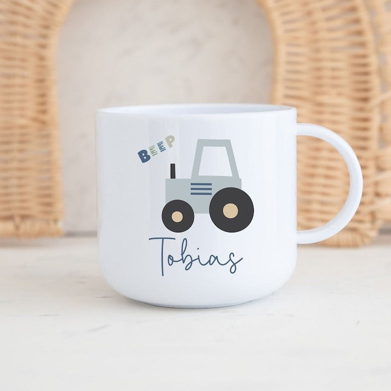 Personalised Tractor Children's Polymer Mug Petite Souris Creations