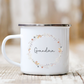 Wildflower Wreath Mother's Day Enamel Mug Petite Souris Creations