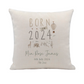 a white pillow with a picture of a hot air balloon