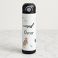 White water bottle with jungle animals safari print, personalised with name