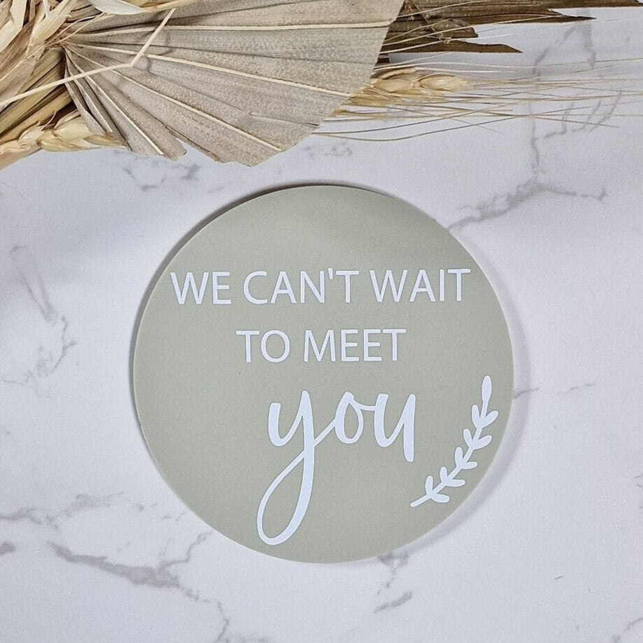 Can't Wait to Meet You Pregnancy Announcement Sign Petite Souris Creations