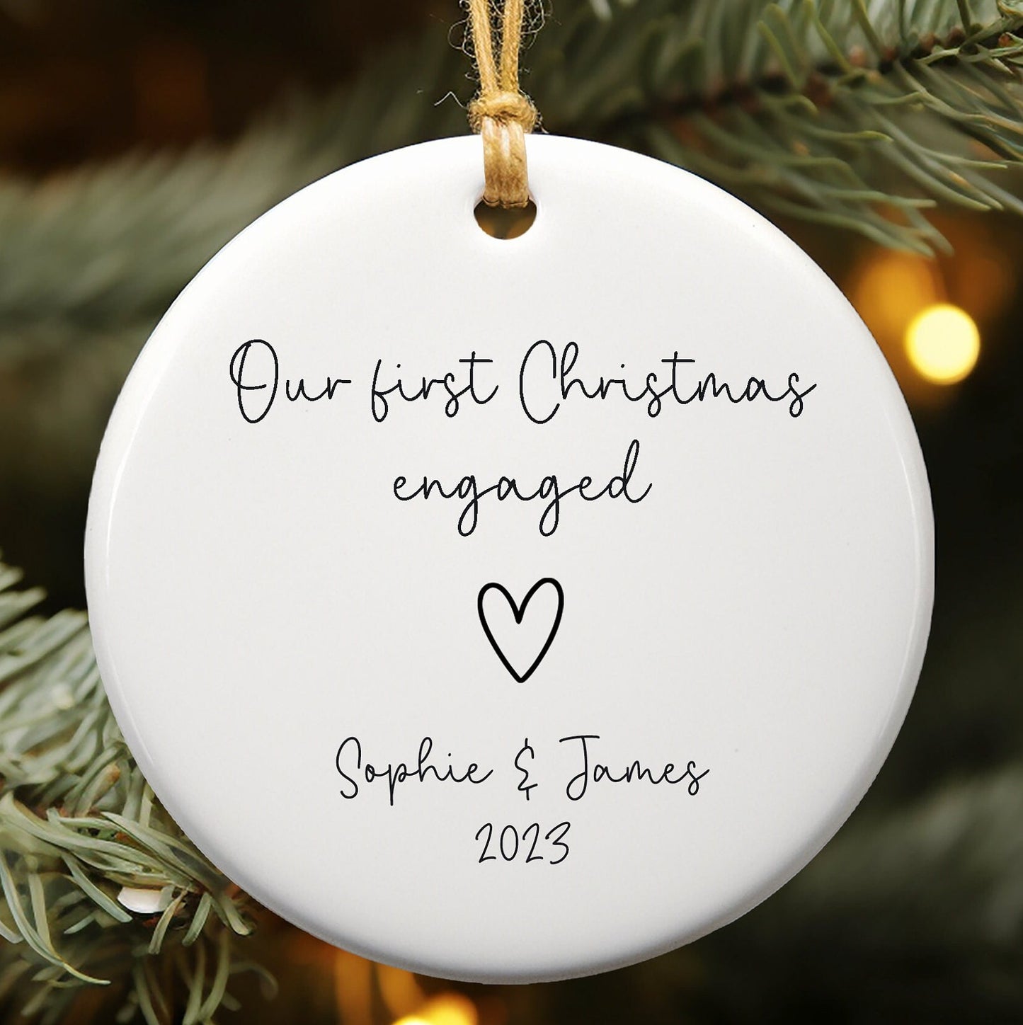 Engagement Christmas Ornament Petite Souris Creations