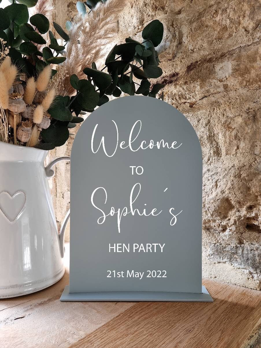 Hen Party Acrylic Welcome Sign Petite Souris Creations