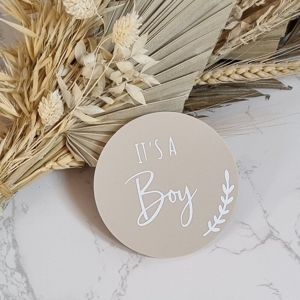 Double Sided Acrylic Gender Reveal Disc