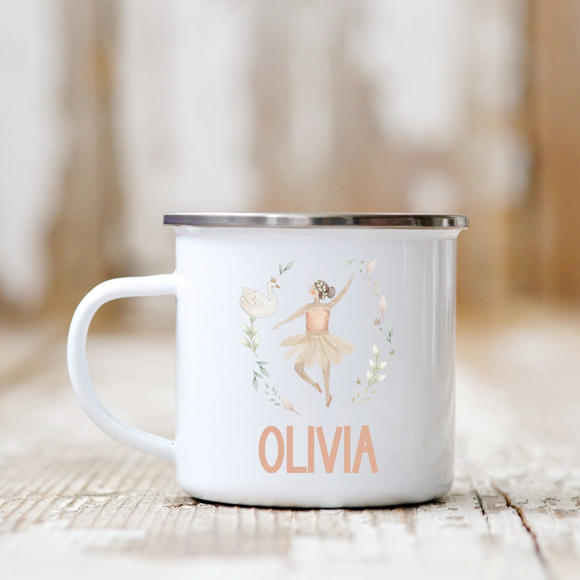 Personalised Ballerina Children's Enamel Mug Petite Souris Creations