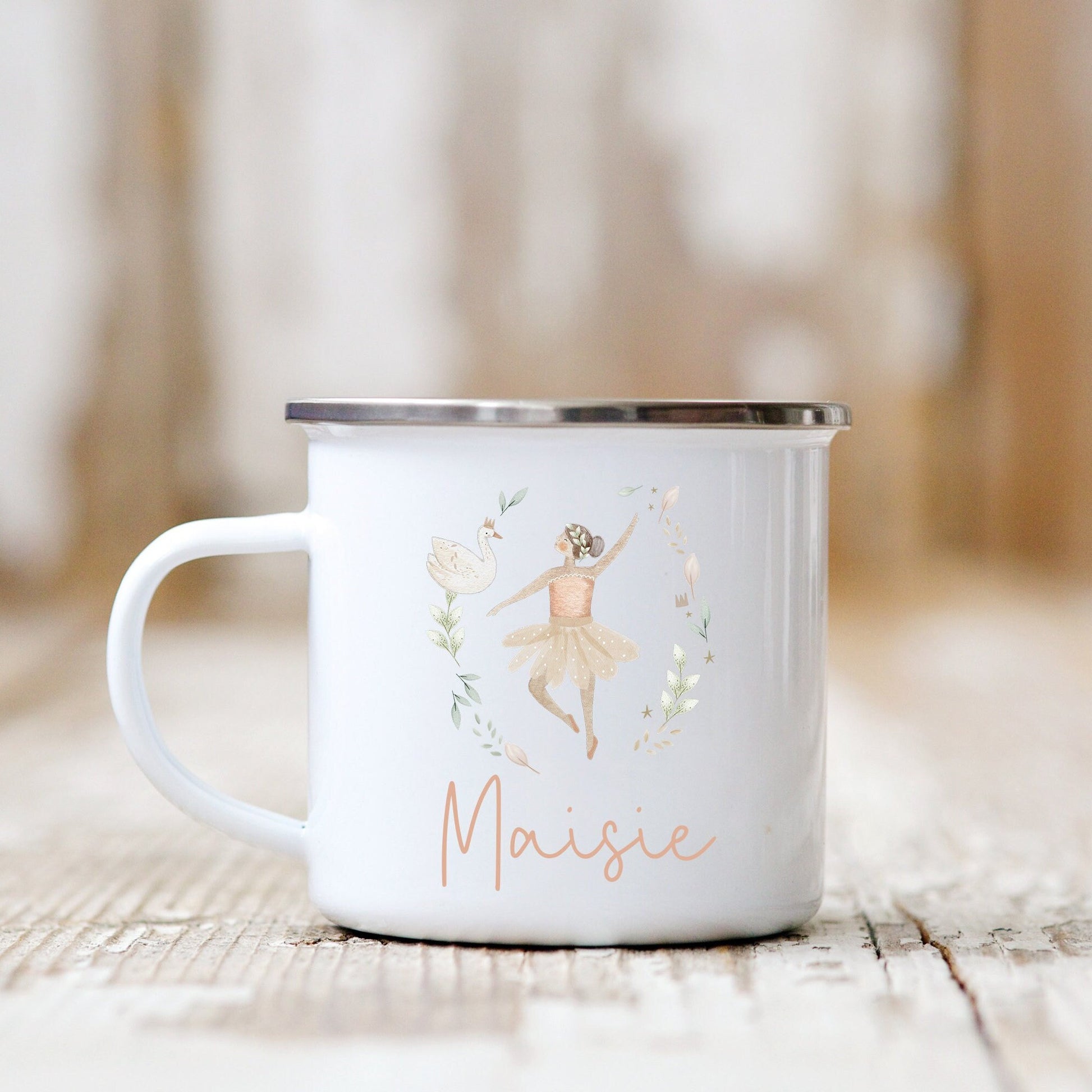 Personalised Ballerina Enamel Mug