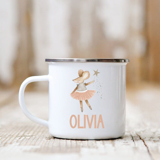 Personalised Ballerina Mouse Enamel Mug